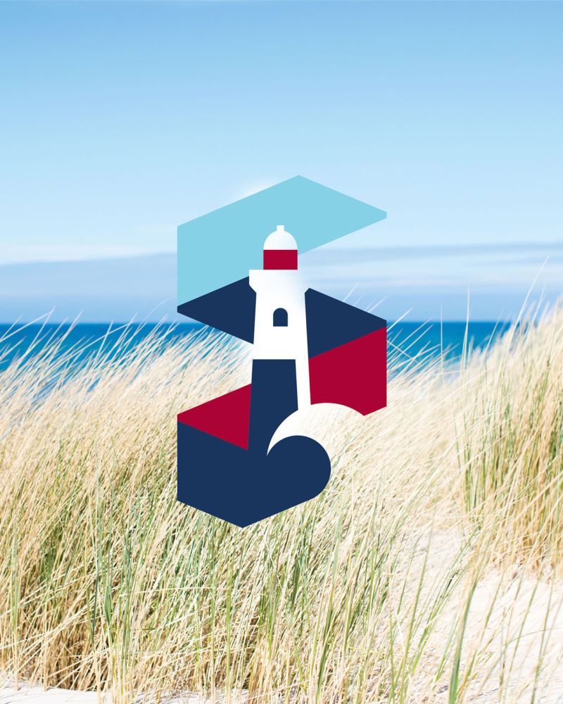 Neuland Apotheken Logo, Rostock, vor Strand in Warnemünde