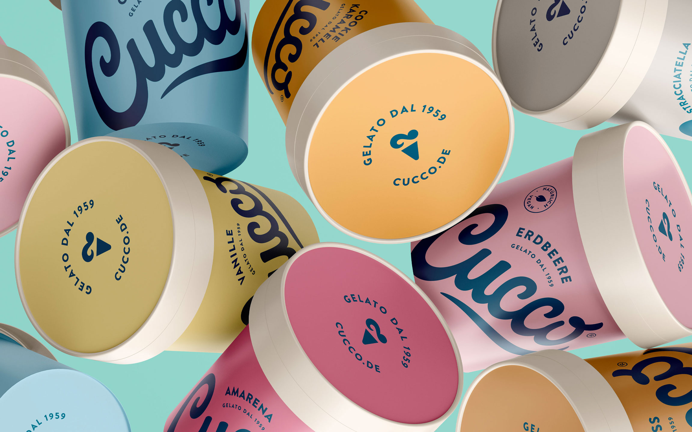 Cucco - Gelato dal 1959 - Eisbecher - verschiedene Sorten Cucco - Gelato dal 1959 - Eisbecher - verschiedene Sorten