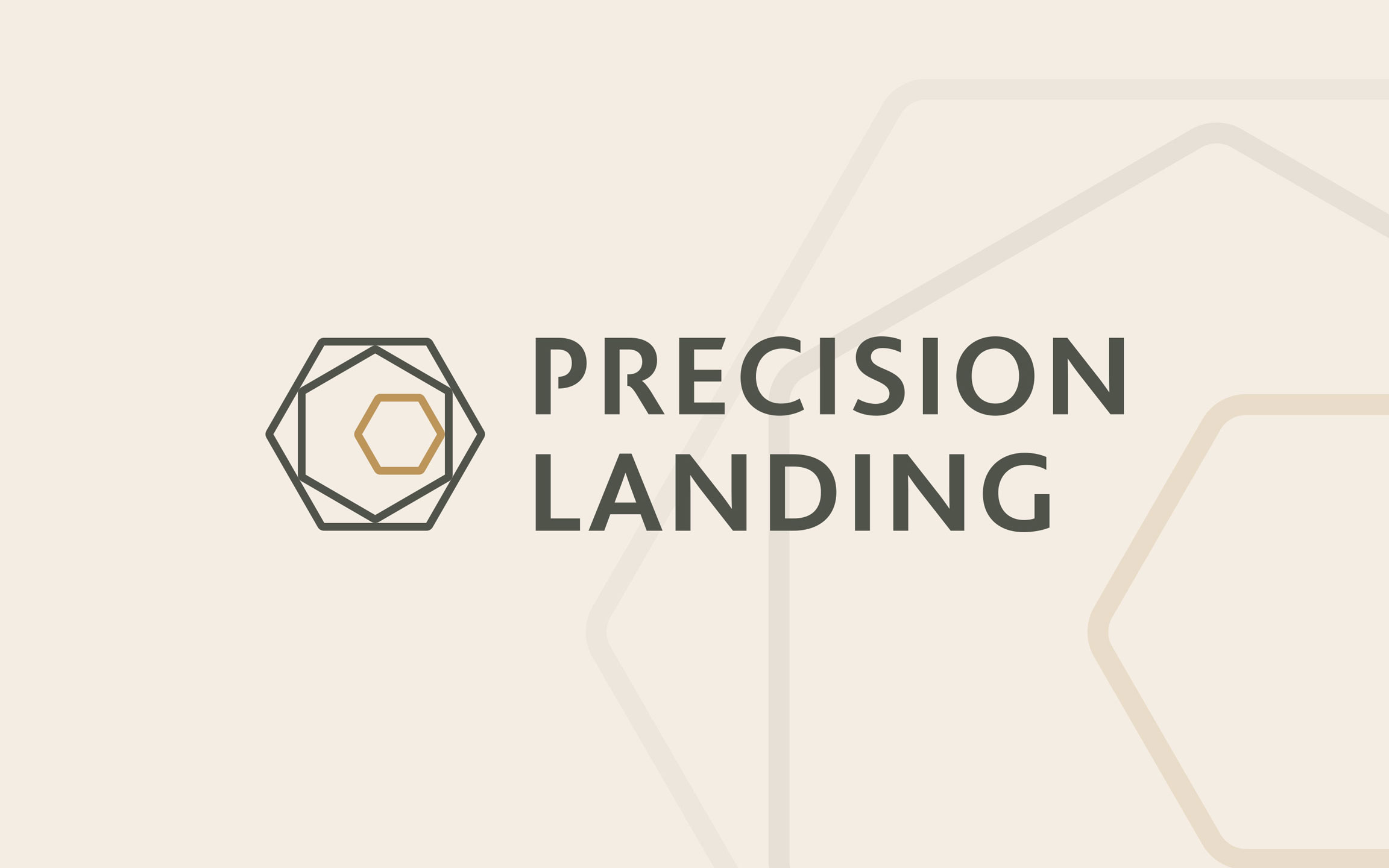 Precision Landing Logo auf beigem Hintergund Precision Landing Logo auf beigem Hintergund
