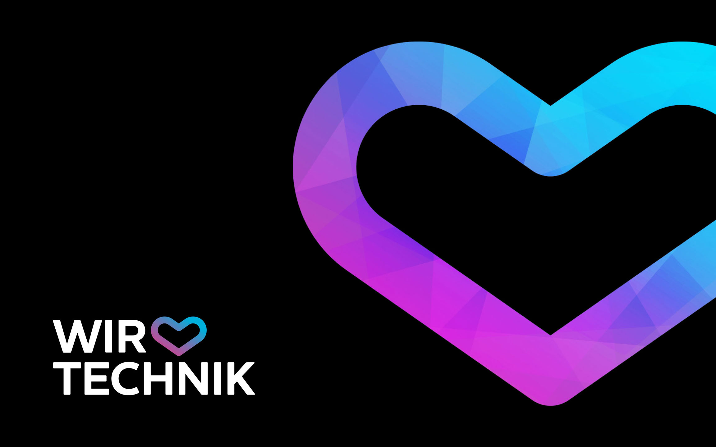 Wir lieben Technik Logo auf schwarzem Hintergrund, Elektrofachmarkt Wir lieben Technik Logo auf schwarzem Hintergrund, Elektrofachmarkt